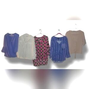 BUNDLE of 5 Designer Blouses L-XL